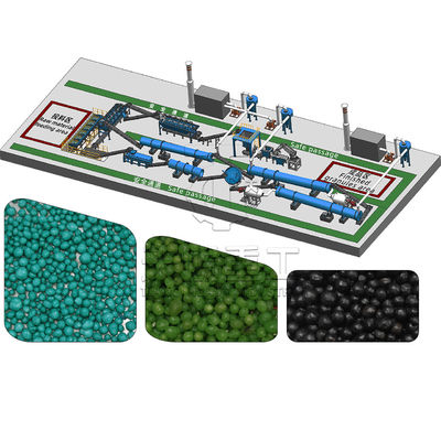 Τύμπανο κοκκοποίησης λιπάσματος NPK για τη διαδικασία υγρής κοκκοποίησης με ψεκασμό